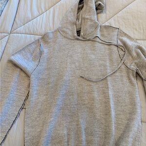 Classic Gray Men's 100% Merino Wool Hoodie